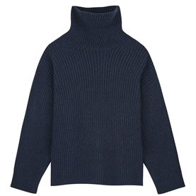 Skall Studio Diana T-neck Jumper Strik, Navy  